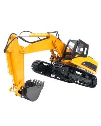 EXCAVADORA HUINA 1535 1/14 PALA METALICA 2,4GHZ + MARTILLO + PINZA