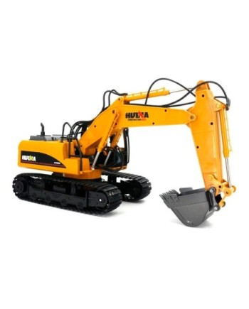 EXCAVADORA HUINA 1535 1/14 PALA METALICA 2,4GHZ + MARTILLO + PINZA