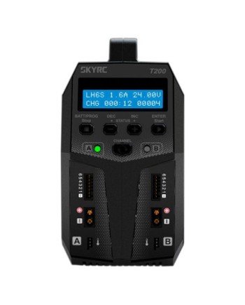 CARGADOR T200 DUO LIPO 1-6S 12A 2X100W 240V AC/12V DC SKYRC