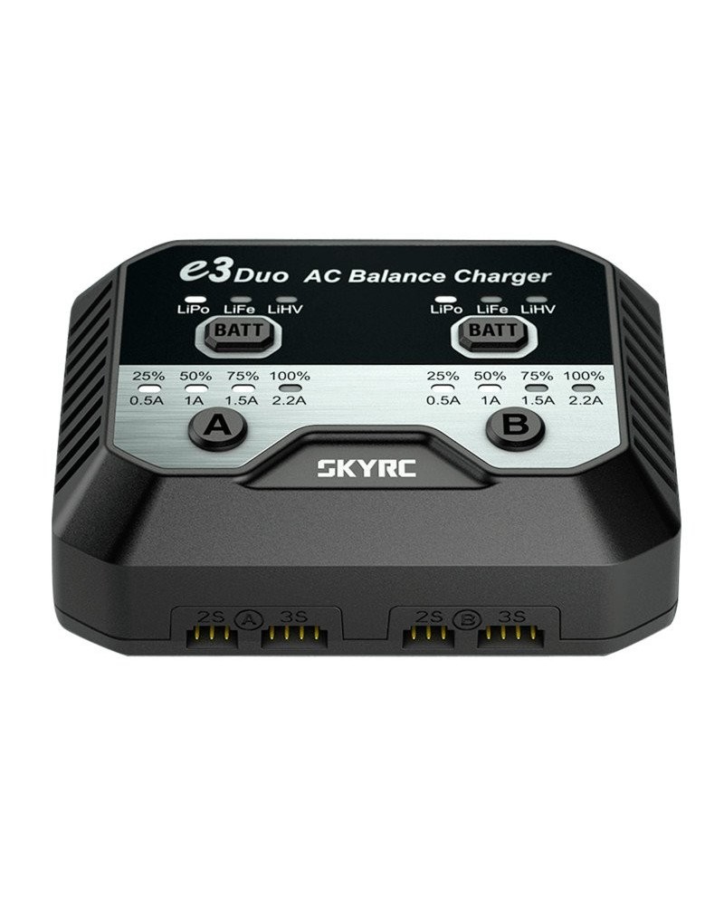 CARGADOR E3 DUO AC LIPO/LIFE/LIHV-2/3S 2,2A 240V AC