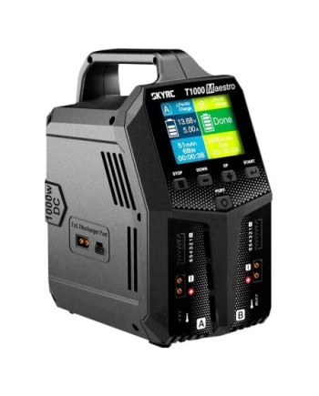 CARGADOR T1000 MAESTRO LIPO 1-6S 2X20A 1000W 240V AC SKYRC
