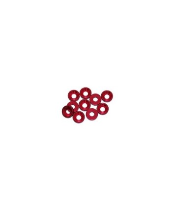 ARANDELA ALU. CONICA M3 ROJA  (10u.)