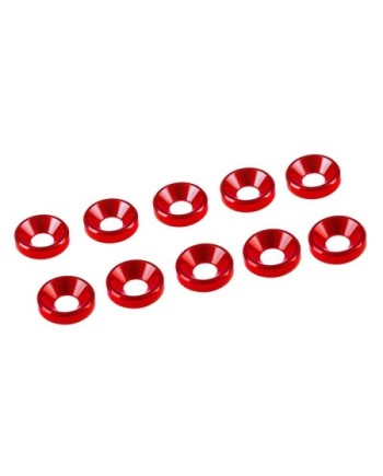 ARANDELA ALU. CONICA M3 ROJA  (10u.)