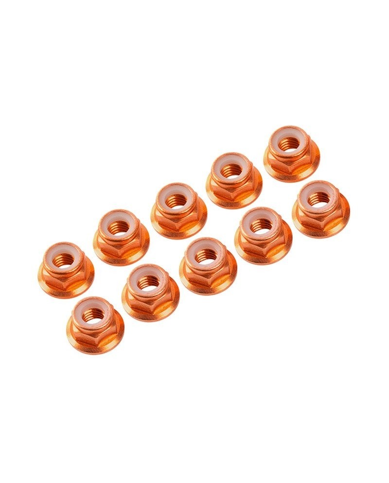 AUTOBLOCANTE ALU. M3 FLANGED NARANJA (10u.)