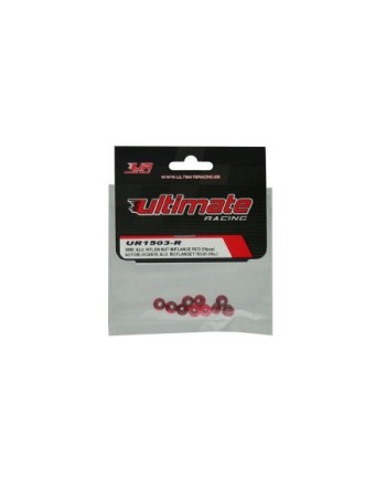 AUTOBLOCANTE ALU. M3 FLANGED ROJO (10u.)