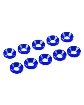 ARANDELA ALU. CONICA M4 AZUL (10u.)