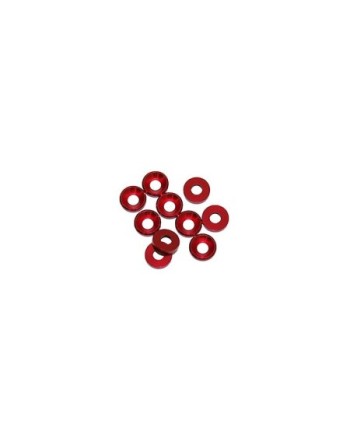 ARANDELA ALU. CONICA M4 ROJA (10u.)