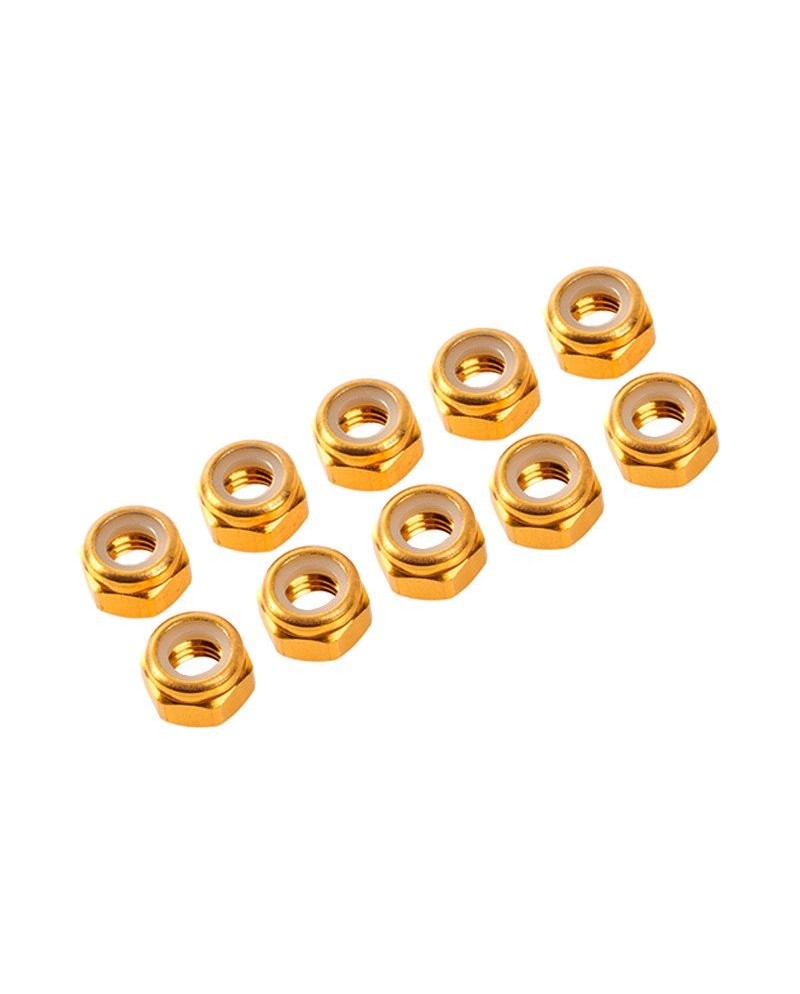 AUTOBLOCANTE ALU. M4 DORADO (10u.)