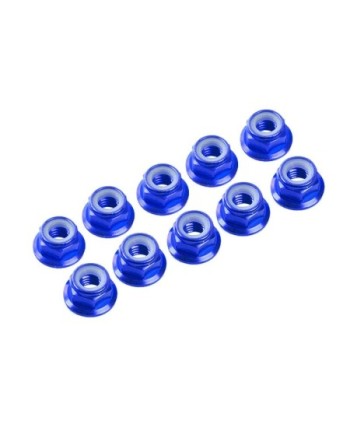 AUTOBLOCANTE ALU. M4 FLANGED AZUL (10u.)