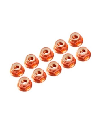 AUTOBLOCANTE ALU. M4 FLANGED NARANJA (10u.)