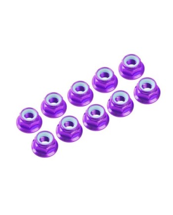 AUTOBLOCANTE ALU. M4 FLANGED PURPURA (10u.)