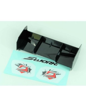 ALERÓN TRASERO PRO RACE 1/8 SIN AGUJEROS (NEGRO) S35-4/5/5E SWORKZ