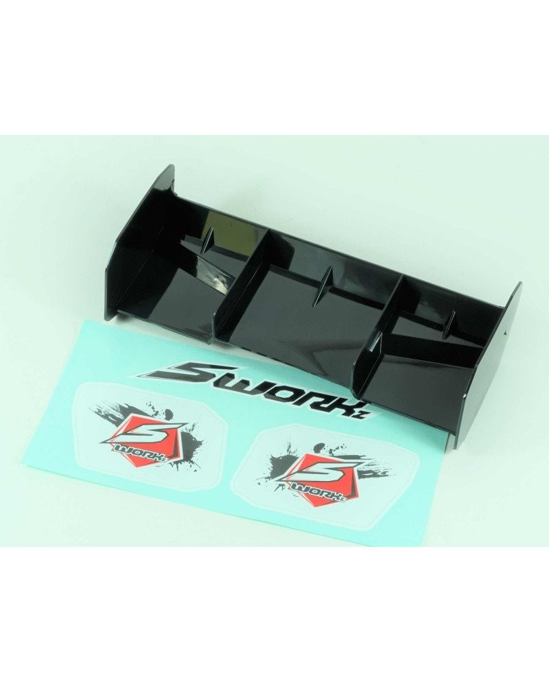 ALERÓN TRASERO PRO RACE 1/8 SIN AGUJEROS (NEGRO) S35-4/5/5E SWORKZ