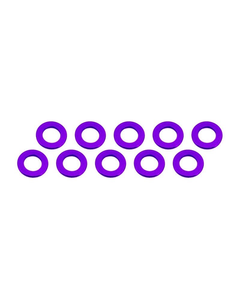 ARANDELAS ALUMINIO (3x6x0,5mm) PURPURA (10u.)