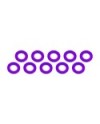 ARANDELAS ALUMINIO (3x6x0,5mm) PURPURA (10u.)