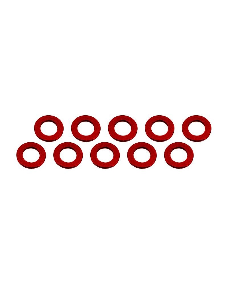 ARANDELAS ALUMINIO (3x6x0,5mm) ROJA (10u.)