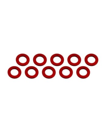 ARANDELAS ALUMINIO (3x6x0,5mm) ROJA (10u.)