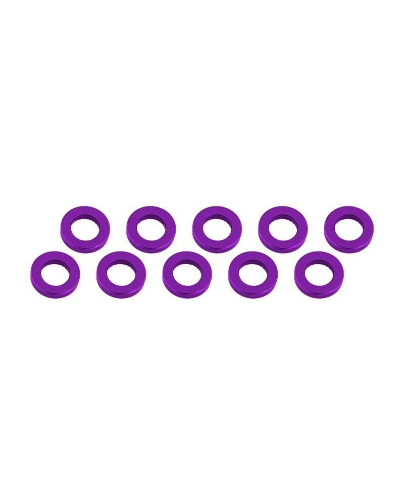 ARANDELAS ALUMINIO (3x6x1mm) PURPURA (10u.)