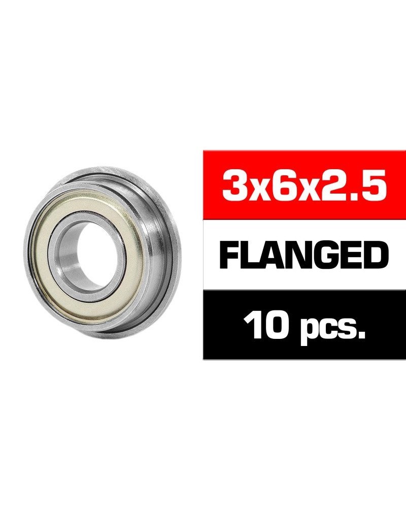 3x6x2.5mm KIT RODAMIENTOS "HS" FLANGED TAPAS METALICAS (10u.)