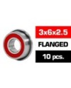 3x6x2.5mm KIT RODAMIENTOS "HS" FLANGED TAPAS GOMA (10u.)