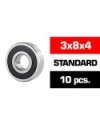 3x8x4mm KIT RODAMIENTOS "HS" TAPAS GOMA (10u.)
