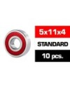 5x11x4mm KIT RODAMIENTOS "HS" TAPAS GOMA (10u.)