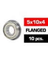 5x10x4mm KIT RODAMIENTOS "HS" FLANGED TAPAS METALICAS (10u.)
