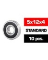 5x12x4mm KIT RODAMIENTOS "HS" TAPAS GOMA (10u.)