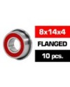 8x14x4mm KIT RODAMIENTOS "HS" FLANGED TAPAS GOMA (10u.)