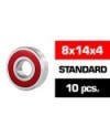 8x14x4mm "HS" KIT RODAMIENTOS "HS" TAPAS GOMA (10u.)