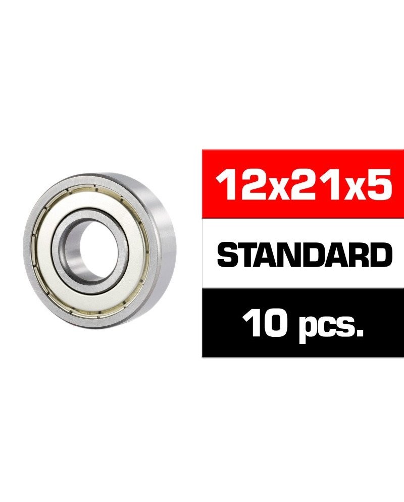 12x21x5mm KIT RODAMIENTOS "HS" TAPAS METALICAS (10u.)