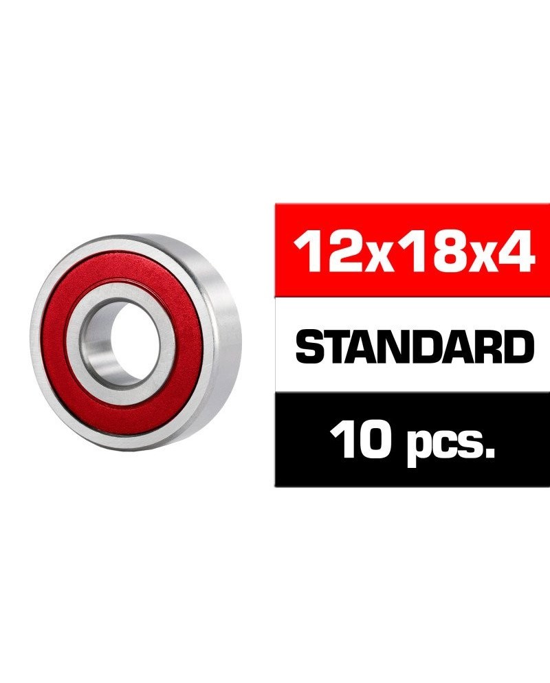 12x18x4mm KIT RODAMIENTOS "HS" TAPAS GOMA (10u.)