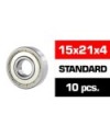 15x21x4mm KIT RODAMIENTOS "HS" TAPAS METALICAS (10u.)