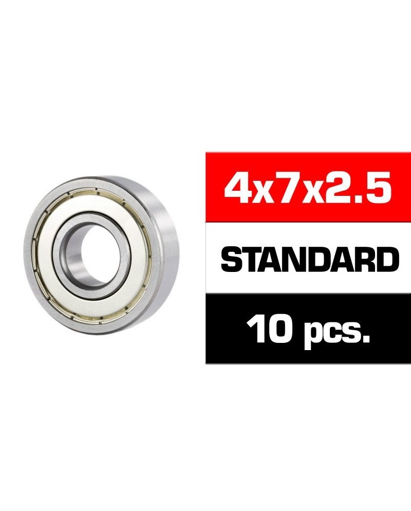 4x7x2.5mm KIT RODAMIENTOS "HS" TAPAS METALICAS (10u.)