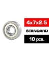4x7x2.5mm KIT RODAMIENTOS "HS" TAPAS METALICAS (10u.)