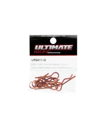 CLIPS CARROCERIA 1/10 L+ R NARANJA (8u.)