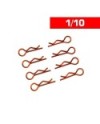 CLIPS CARROCERIA 1/10 L+ R NARANJA (8u.)