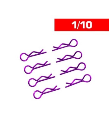 CLIPS CARROCERIA 1/10 L+ R PURPURA (8u.)