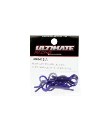 CLIPS CARROCERIA 1/8 L+ R AZULES (8u.)