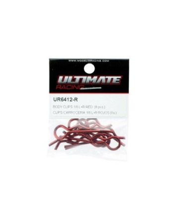 CLIPS CARROCERIA 1/8 L+ R ROJOS (8u.)