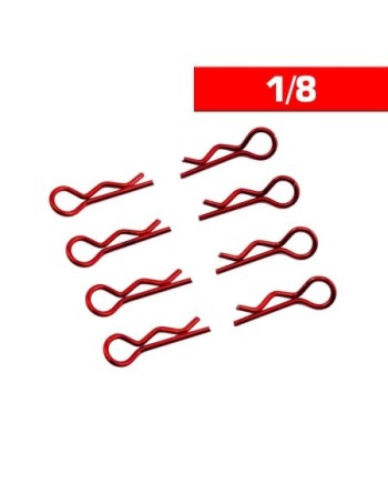 CLIPS CARROCERIA 1/8 L+ R ROJOS (8u.)