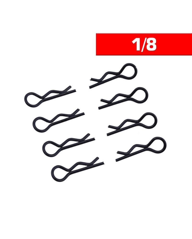 CLIPS CARROCERIA 1/8 L+ R NEGROS (8u.)
