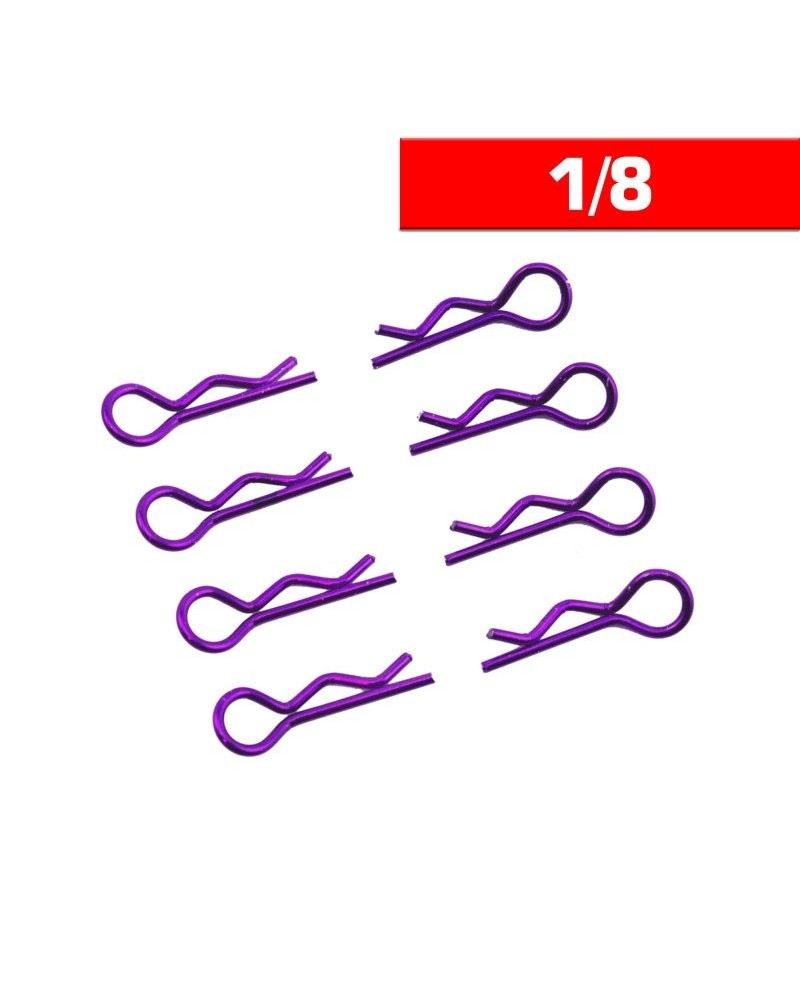 CLIPS CARROCERIA 1/8 L+ R PURPURA (8u.)