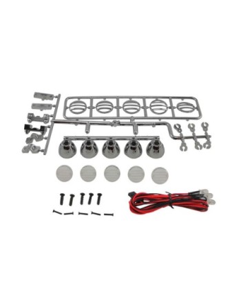 KIT LUCES LED TECHO REDONDO 115mm 1/10 CRAWLER - SILVER
