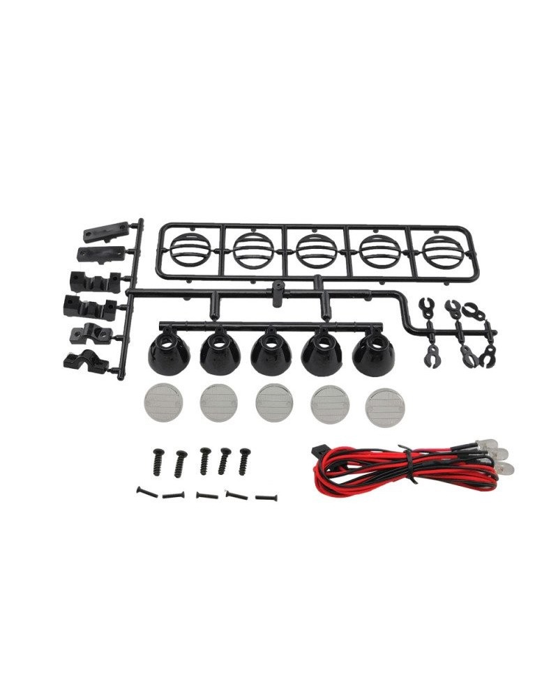 KIT LUCES LED TECHO REDONDO 115mm 1/10 CRAWLER - BLACK