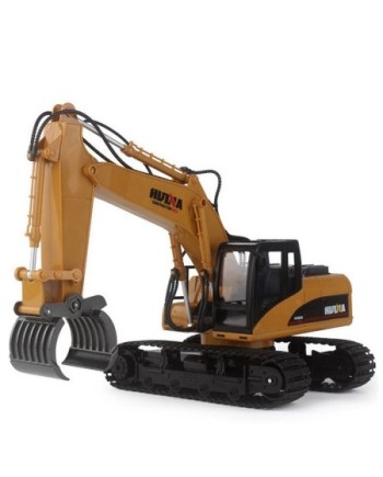 EXCAVADORA HUINA 1570 1/14 PINZA Y BRAZO METALICOS 2,4GHZ