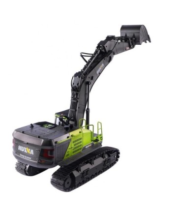 EXCAVADORA HUINA 1593 1/14 COLOR VERDE PALA METALICA 2,4GHZ.