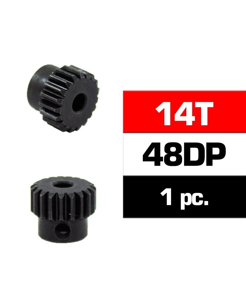 PIÑON 48DP - 14T - ACERO HSS - DIAMETRO 3,17mm