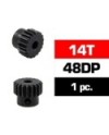 PIÑON 48DP - 14T - ACERO HSS - DIAMETRO 3,17mm