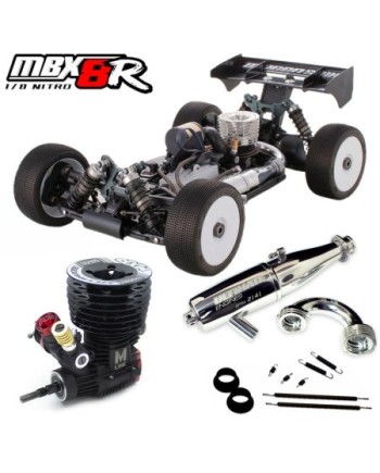 COMBO COCHE 1/8 OFF ROAD MBX8R + MOTOR MXR v.2 CERAMIC + FILTRO AIRMAX + ESCAPE EFRA 2141 SUPERSONIC